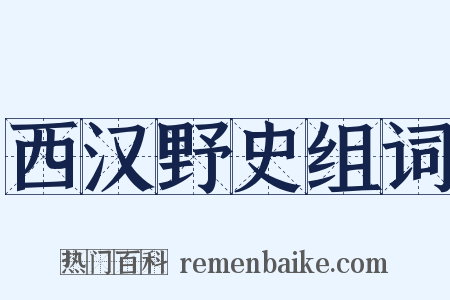 西汉野史组词是什么意思的图片